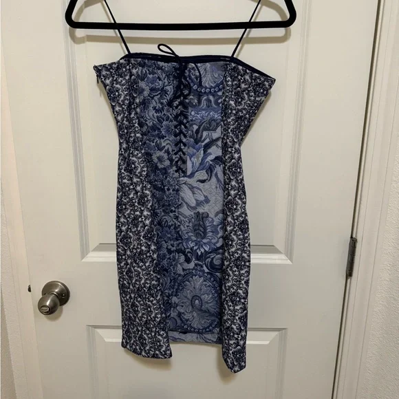 🩵New Alice + Olivia Violet Strapless A-Line Mini Dress - Picture 6 of 6